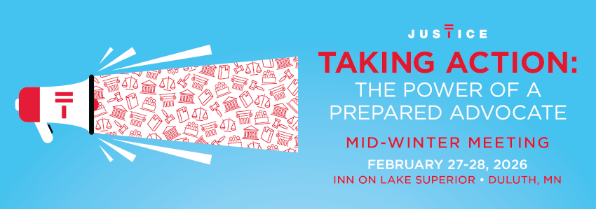 Image of a bullhorn - 2026 Mid-Winter Meeting Taking Action: the Power of a Prepared Advocate - February 27 - 28, 2026 - Inn on Lake Superior Duluth, MN 